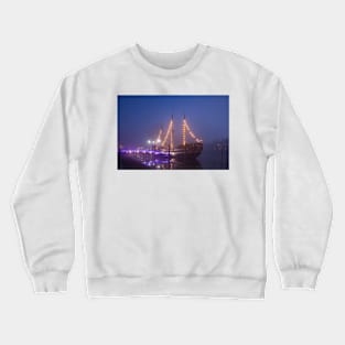 Sailing ship in the fog on the Schlachte, Bremen Crewneck Sweatshirt